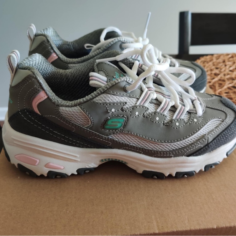 Skechers Gray and Pink Athletic Shoes
